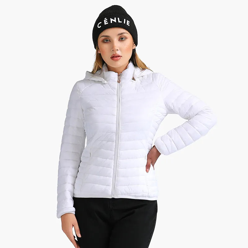 Ultra lightweight Warm Puffer Hoodie Jacket For Women - Fashlot