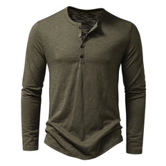 Men's Lightweight Casual Cotton Solid Color Long Sleeve Henley Shirt Work Gym Outdoor Activities Home Leisure Spring Autumn - Fashlot