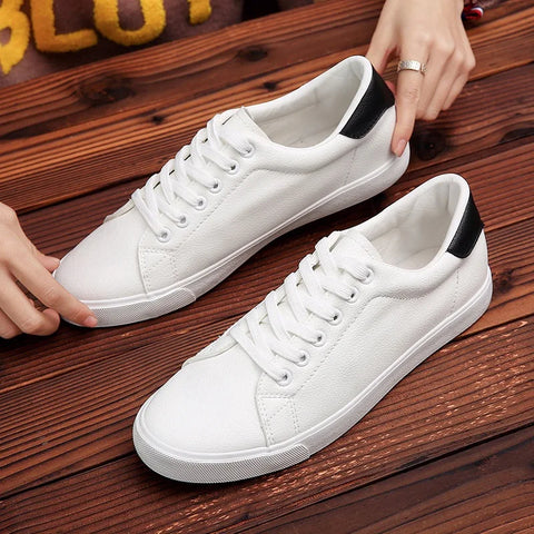 Spring Summer Men Casual Soft Leather Low Top Laceup Shoes - Fashlot 