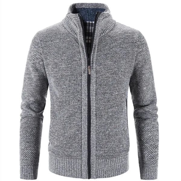 Knitted Men's Wool Slim Fit Zipper Cardigan Sweater - Fashlot