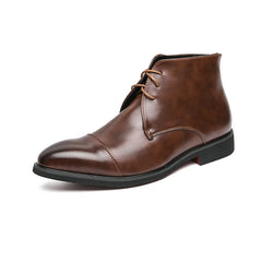 Men’s Luxury Leather Dress Boots – Pointed Toe, High-Top, Formal & Event Wear - Fashlot