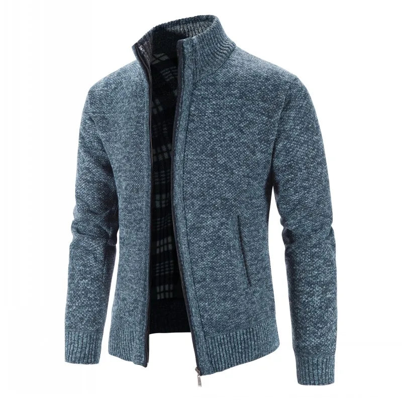 Knitted Men's Wool Slim Fit Zipper Cardigan Sweater - Fashlot