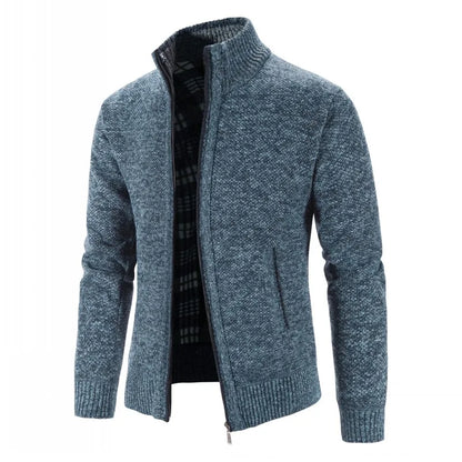 Knitted Men's Wool Slim Fit Zipper Cardigan Sweater - Fashlot