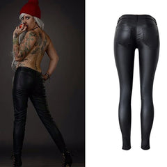 Comfortable Stylish Faux Leather Women’s Zipper Leggings Pants - Fashlot 