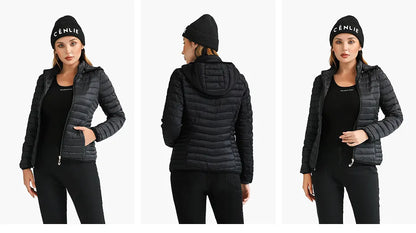 Ultra lightweight Warm Puffer Hoodie Jacket For Women - Fashlot