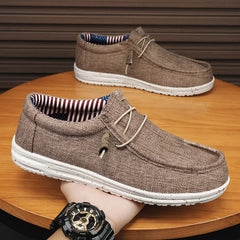 Lightweight Breathable Casual Spring Autumn Comfortable Canvas Slip-On Boat Shoes For Men - Fashlot