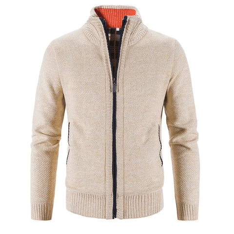 Knitted Men's Wool Slim Fit Zipper Cardigan Sweater - Fashlot