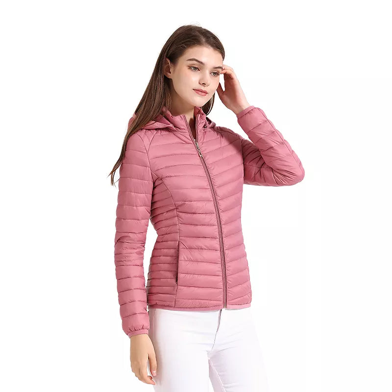 Ultra lightweight Warm Puffer Hoodie Jacket For Women - Fashlot