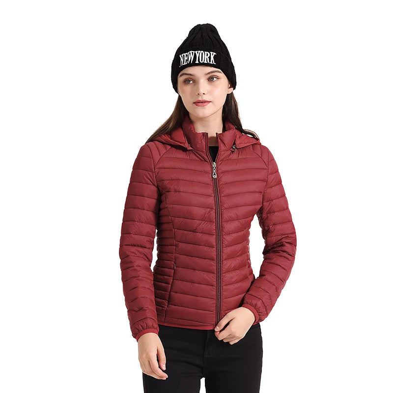 Ultra lightweight Warm Puffer Hoodie Jacket For Women - Fashlot