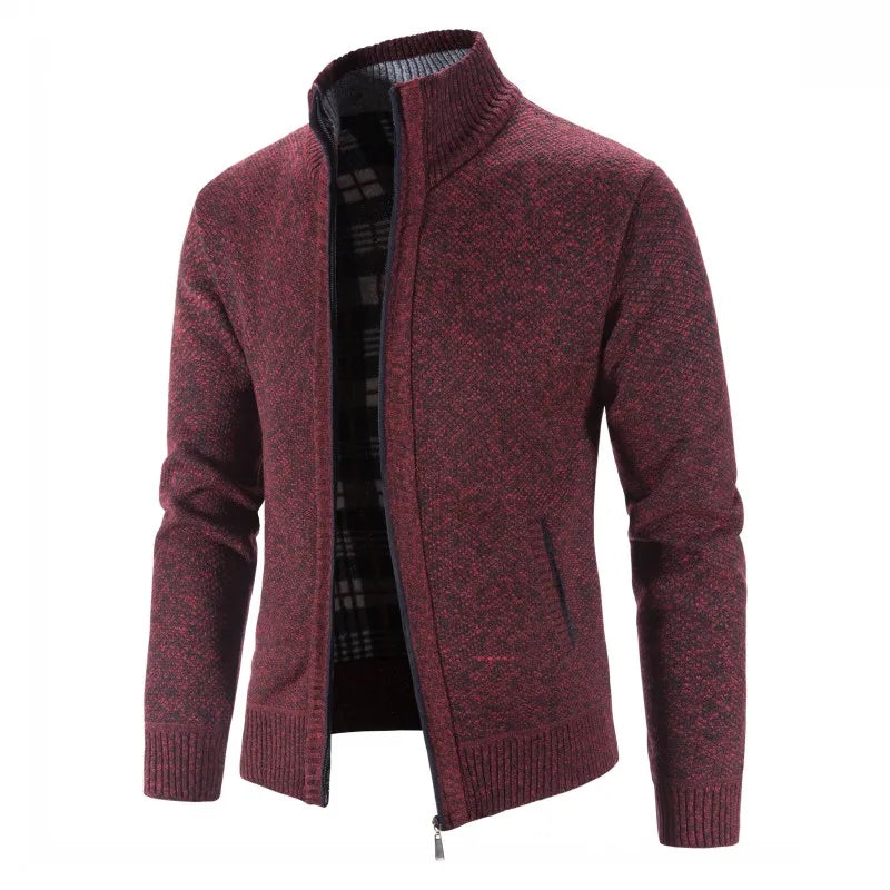 Knitted Men's Wool Slim Fit Zipper Cardigan Sweater - Fashlot