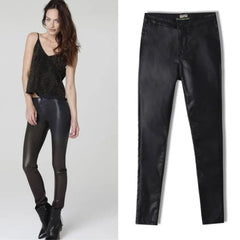 Comfortable Stylish Faux Leather Women’s Zipper Leggings Pants - Fashlot 