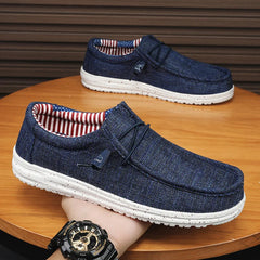 Lightweight Breathable Casual Spring Autumn Comfortable Canvas Slip-On Boat Shoes For Men - Fashlot