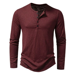 Men's Lightweight Casual Cotton Solid Color Long Sleeve Henley Shirt Work Gym Outdoor Activities Home Leisure Spring Autumn - Fashlot