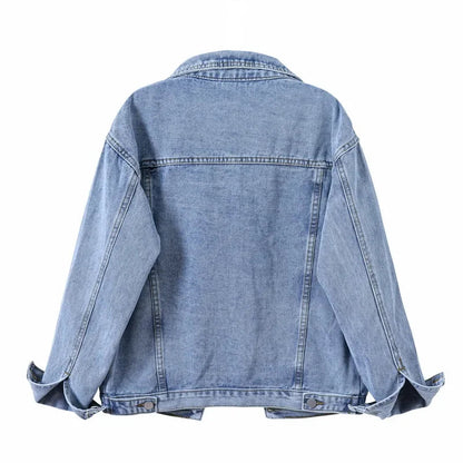 Women’s Vintage Oversized Denim Jacket – Autumn Winter Style - Fashlot