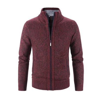 Knitted Men's Wool Slim Fit Zipper Cardigan Sweater - Fashlot