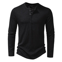 Men's Lightweight Casual Cotton Solid Color Long Sleeve Henley Shirt Work Gym Outdoor Activities Home Leisure Spring Autumn - Fashlot