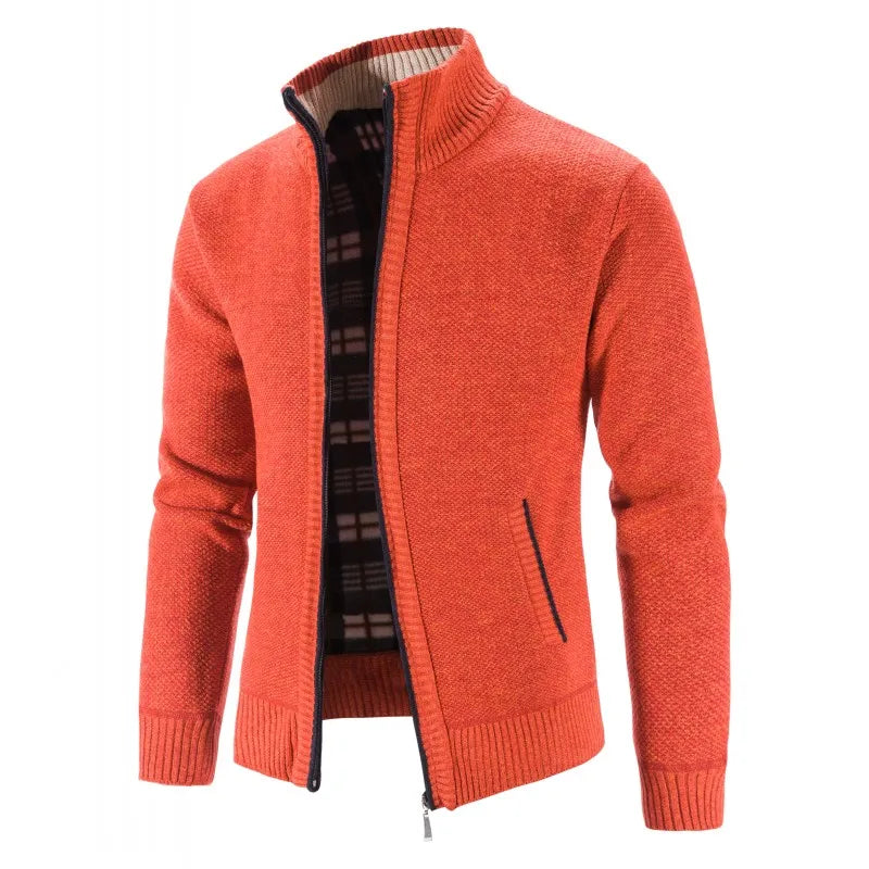 Knitted Men's Wool Slim Fit Zipper Cardigan Sweater - Fashlot