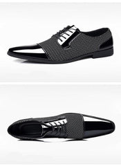 Elegant Leather Lace-up Business Wedding Dress Shoes For Men Winter Spring Autumn - Fashlot 