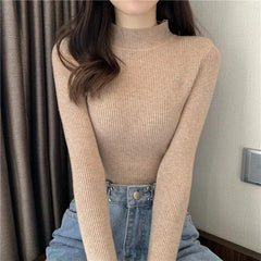 Soft Solid Color Women's Pullover Sweater - Fashlot