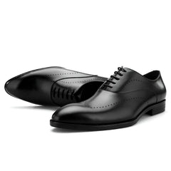 Classic Handmade Men’s Full-Grain Genuine Leather All-season Oxford Dress Shoes for Wedding Business Work - Fashlot 