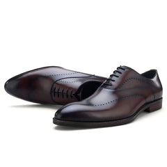 Classic Handmade Men’s Full-Grain Genuine Leather All-season Oxford Dress Shoes for Wedding Business Work - Fashlot 