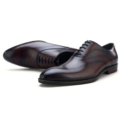 Classic Handmade Men’s Full-Grain Genuine Leather All-season Oxford Dress Shoes for Wedding Business Work - Fashlot 