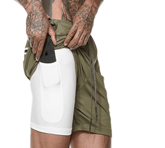 High Quality Comfortable Men's Casual Athletic 2-in-1 Lightweight Quick-Dry Workout Gym Fitness Running Shorts - Fashlot