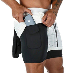 High Quality Comfortable Men's Casual Athletic 2-in-1 Lightweight Quick-Dry Workout Gym Fitness Running Shorts - Fashlot