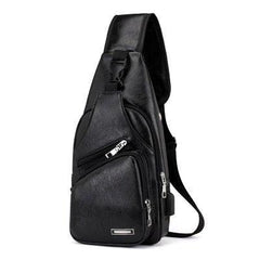 Men's High Quality Crossbody Sling Travel Gift Work School Shoulder Chest Leather Bag Backpack - Fashlot