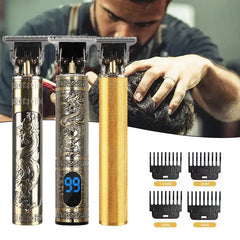 Portable Stainless Steel Metal T Shape Electric Hair & Beard Trimmer With LED Display - Fashlot 