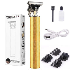 Portable Stainless Steel Metal T Shape Electric Hair & Beard Trimmer With LED Display - Fashlot 