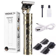 Portable Stainless Steel Metal T Shape Electric Hair & Beard Trimmer With LED Display - Fashlot 